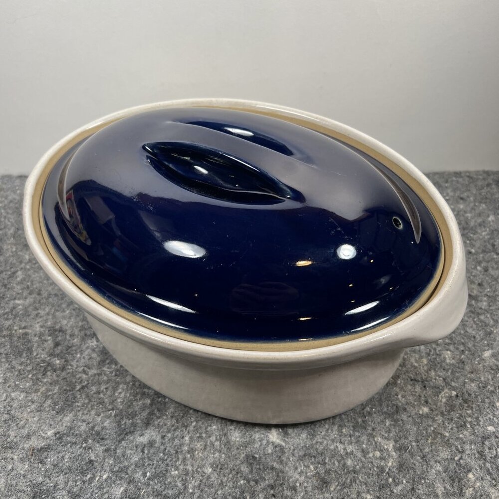 Denby Oval Stoneware Ceramic ~3.5qt  Ovenware Dish England w/ Lid  11-1/2"x7"